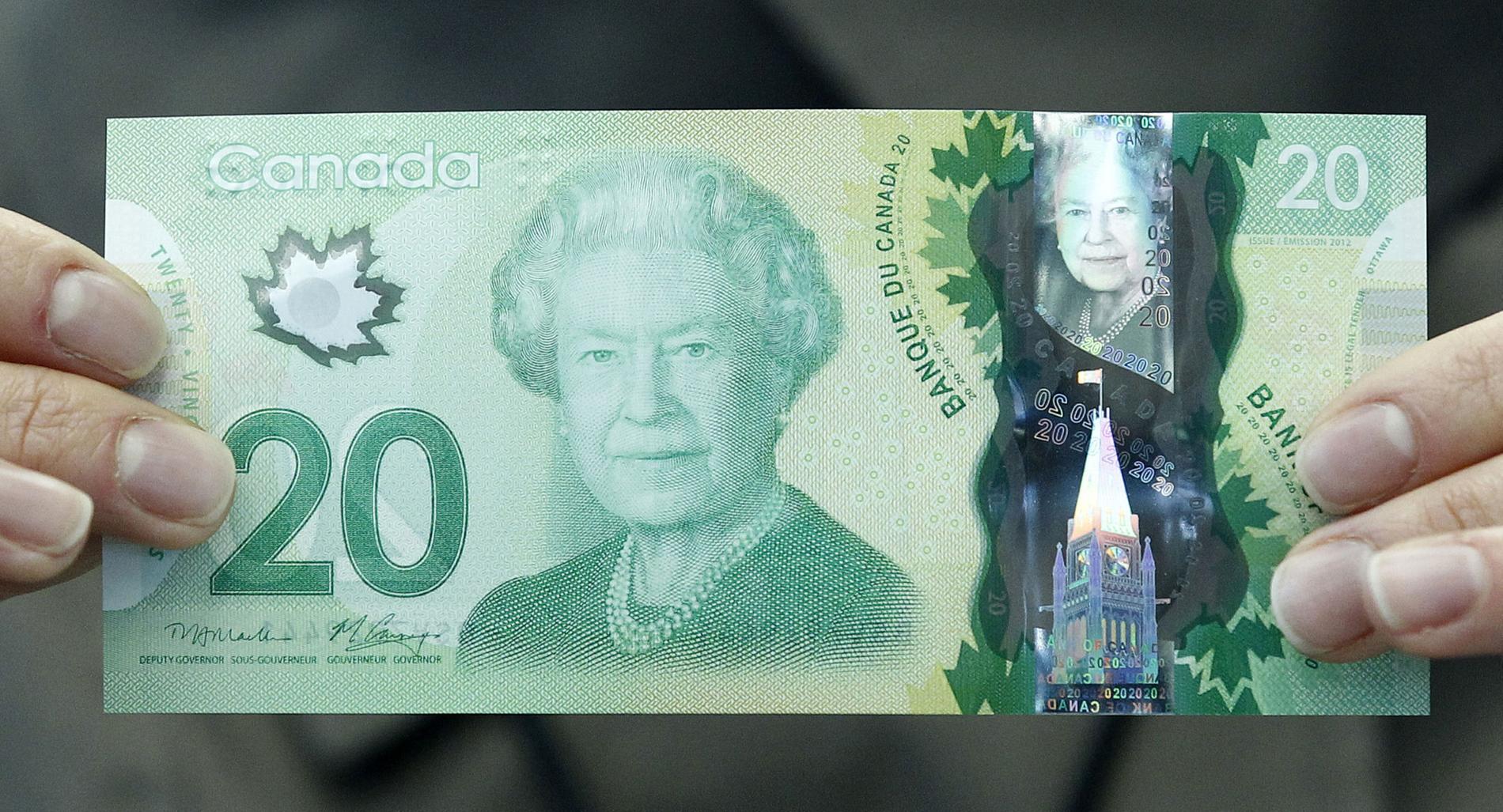 Norwegian maple leaf on Canadian banknote – E24