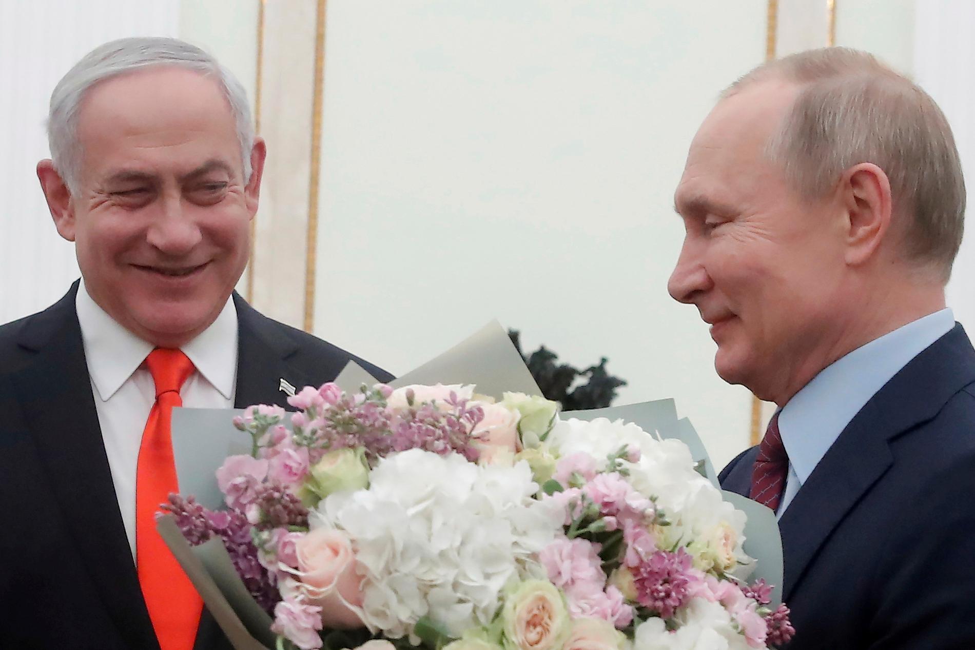 In better times: Vladimir Putin received Prime Minister Benjamin Netanyahu at the Kremlin on January 30, 2020. Netanyahu has referred to Putin as a friend.