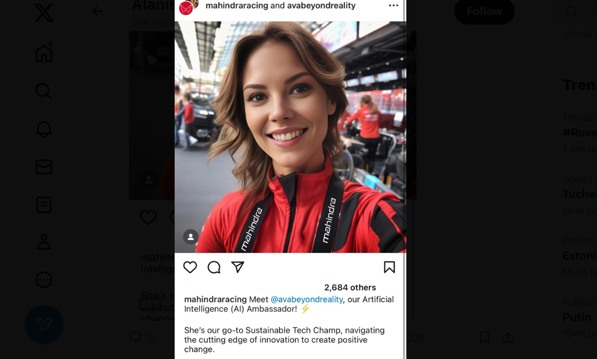 Mahindra Formula E Team: wanted to use an AI woman as an influencer – and now they've given up