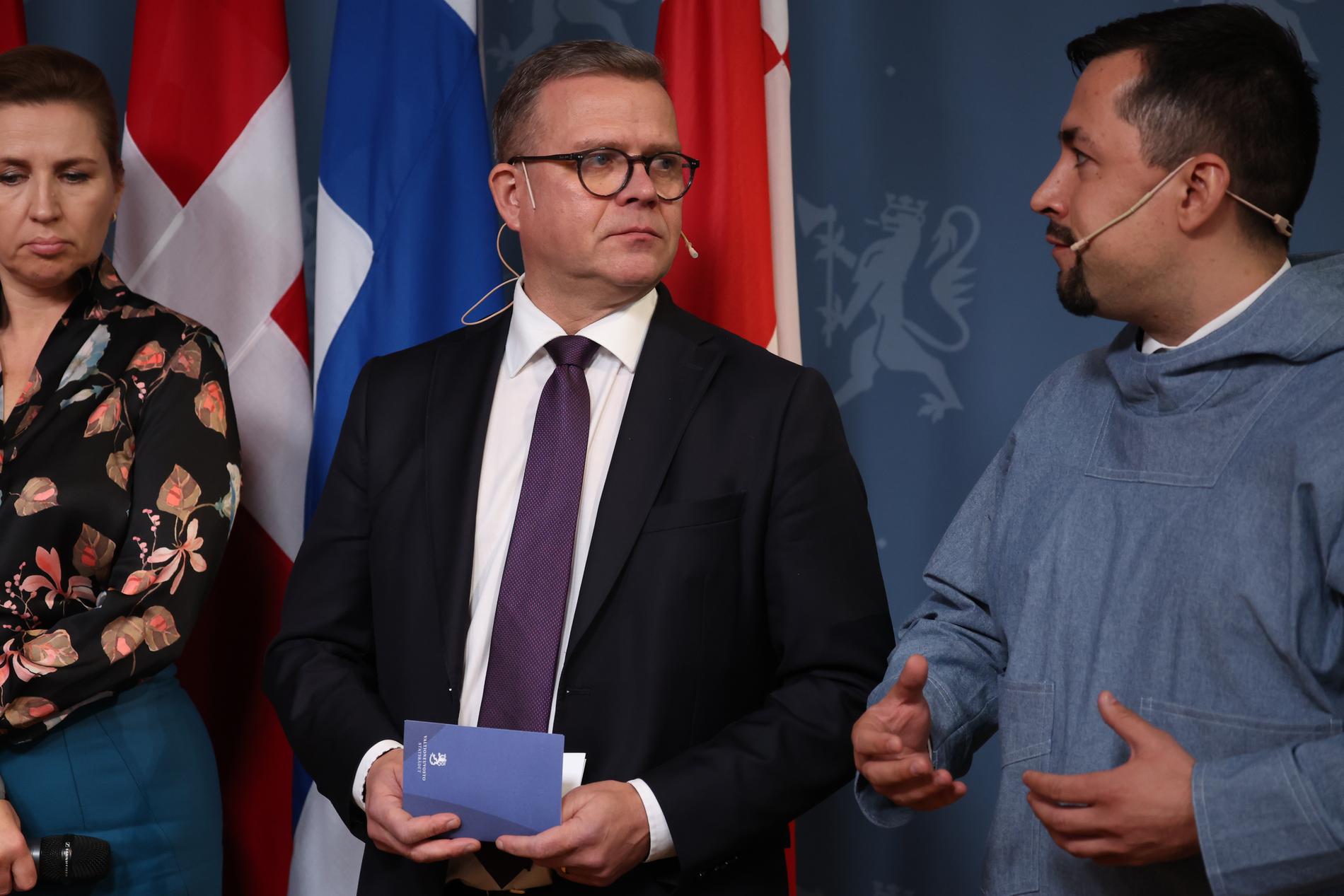 Disagreement: Danish Prime Minister Mette Frederiksen was absent from condemning the Hamas terrorist attack in the UN resolution, while her Finnish colleague Petri Orbo thought the resolution was unbalanced.  Prime Minister of Greenland, Moti B.  Egede, right, is represented at the United Nations as part of Denmark. 