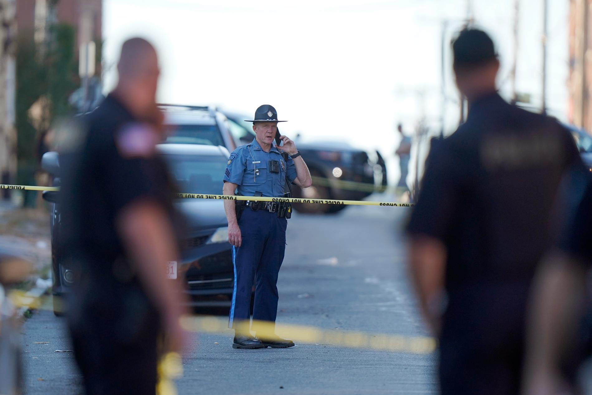 Police on the streets of Holyoke.  The city's mayor, Joshua A.  Garcia offers his condolences to the family and says he is deeply disturbed by the senseless violence that continues to plague the city. 