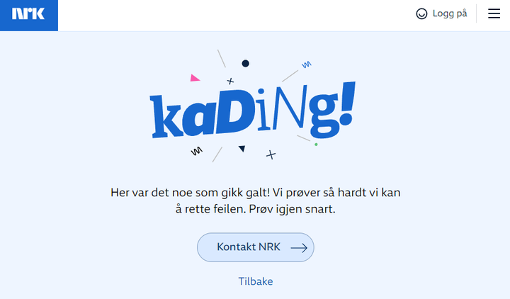 NRK har tekniske problemer