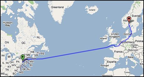 google maps svom over atlanteren vg