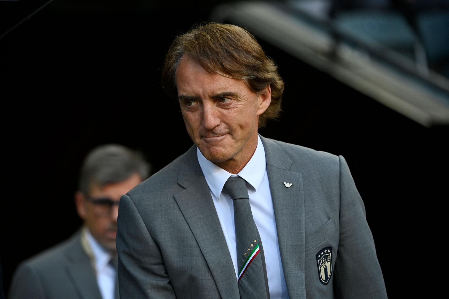 Roberto Mancini coaches the Saudi national team