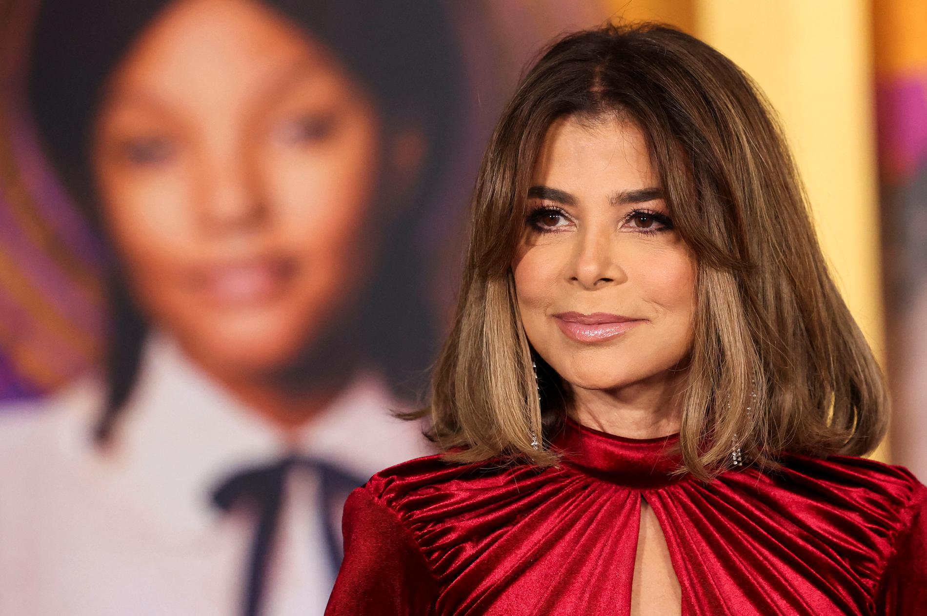 The scary career break: Paula Abdul, 61, is pictured on the red carpet at a movie premiere 