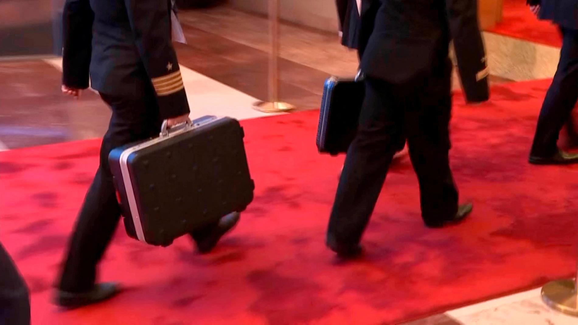 A close-up of the nuclear suitcases brought to Beijing by the Kremlin.