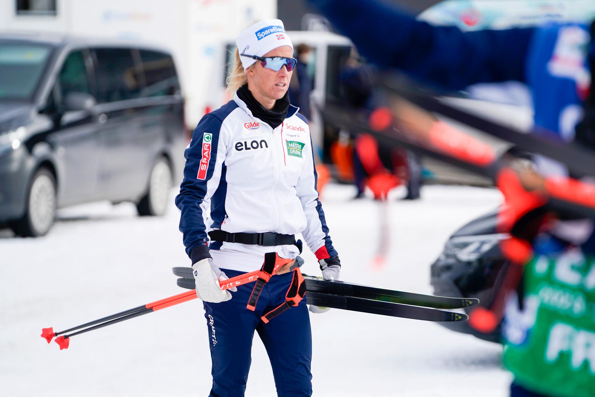 Podium candidate Astrid Auer Slind exits the Tour de Ski
