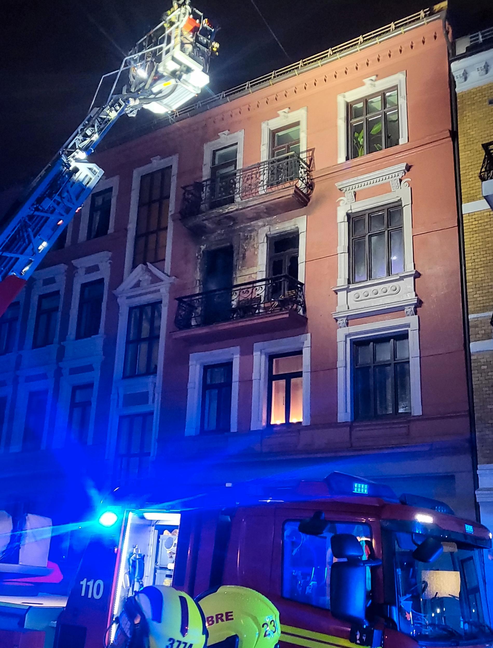 Fire at an apartment building in Oslo