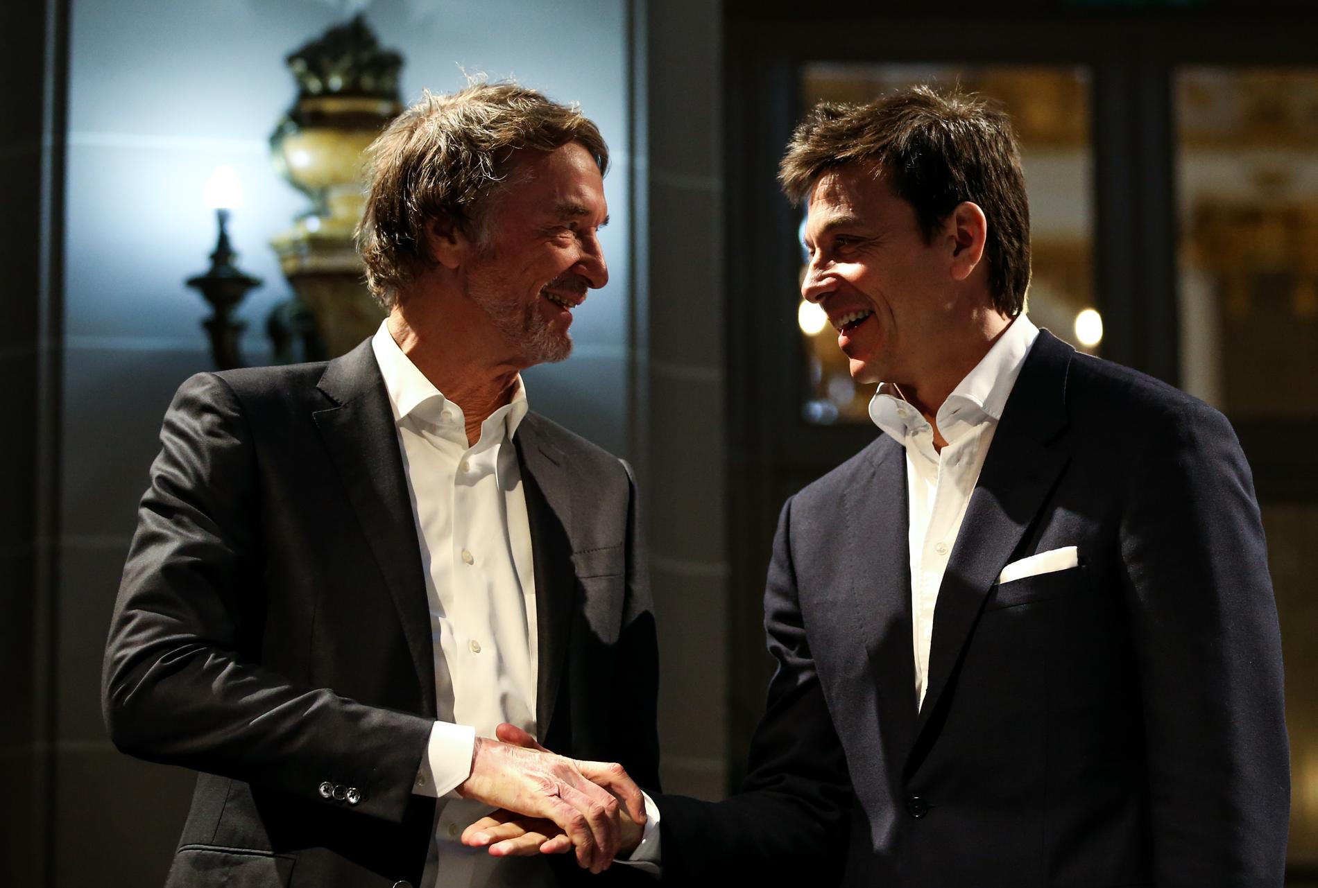 Buddies: Toto Wolff and Manchester United investor Jim Ratcliffe are both major owners of the Mercedes Formula 1 team.