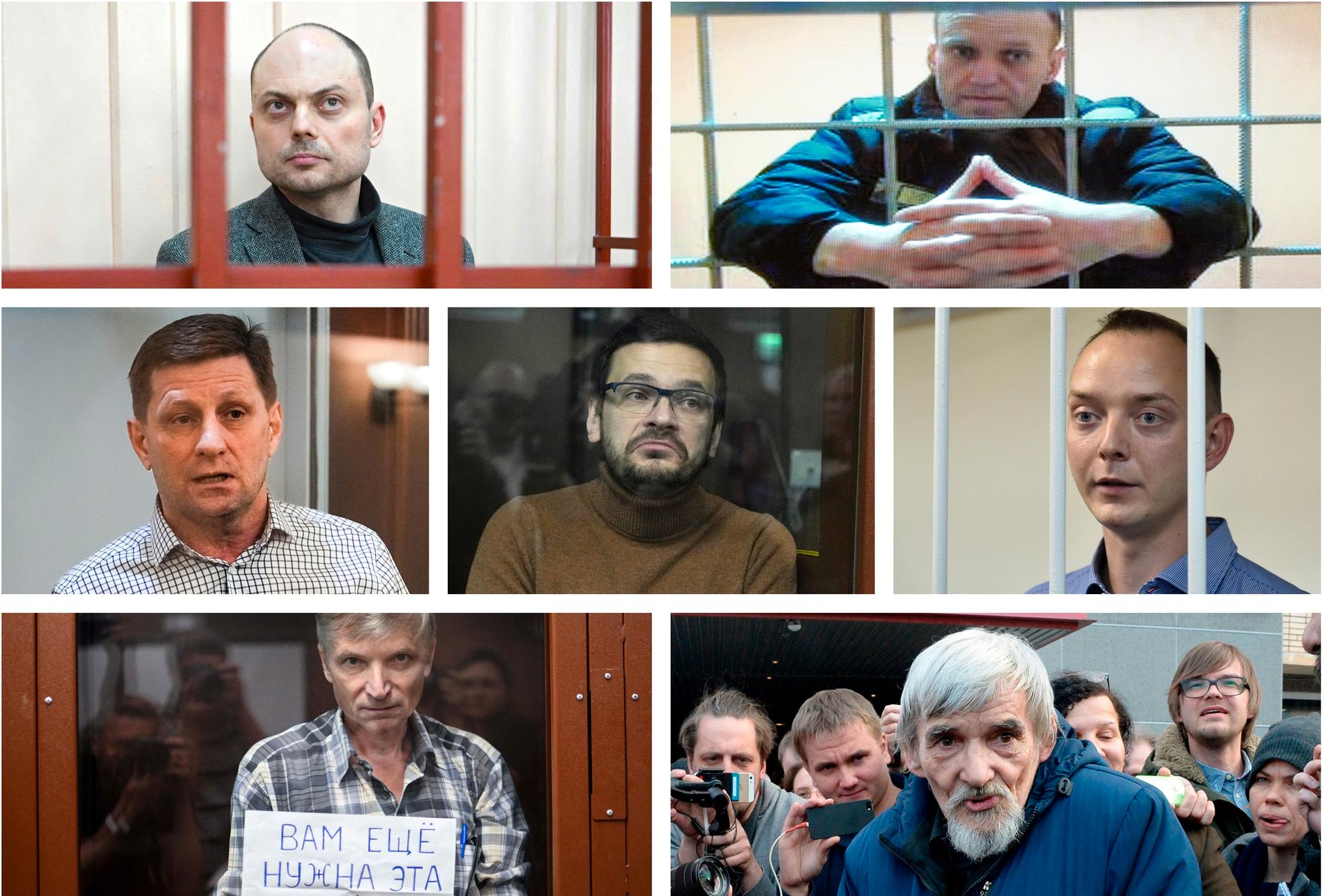 Seven critics of Putin – a total of 108 years in prison