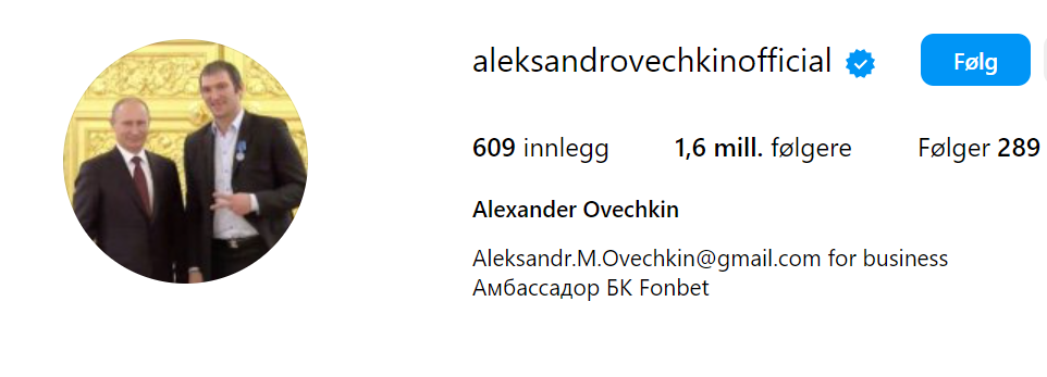 Superstar Aleksandr Ovechkin showed that he is still a staunch supporter of Putin.