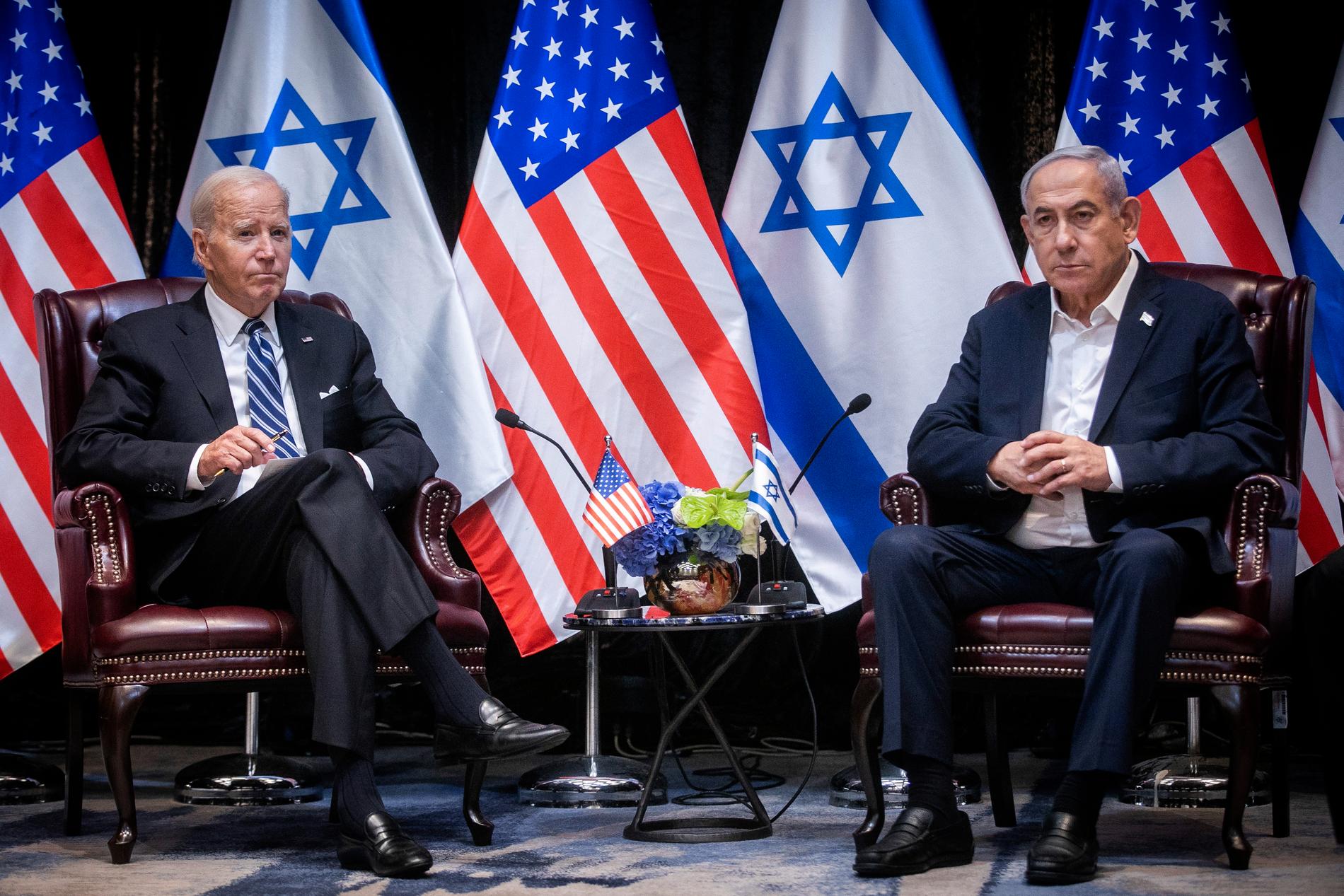  Selv om USA-president Joe Biden står langt fra Israels statsminister Benjamin Netanyahu rent politisk, har Biden gitt full støtte til krigen i Gaza.