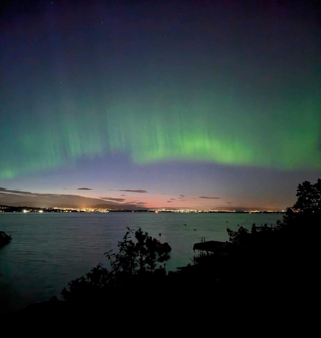 Kraftig nordlys på Østlandet