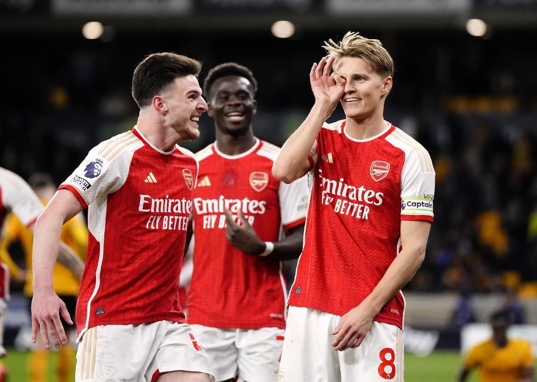 Martin Odegaard scored as Arsenal regained top spot in the Premier League