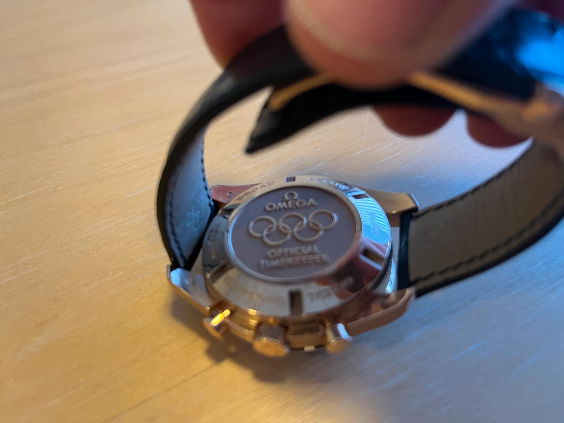 EXCLUSIVE: This is the back of the Omega watch that Bseberg received from the Russian biathlon champion.