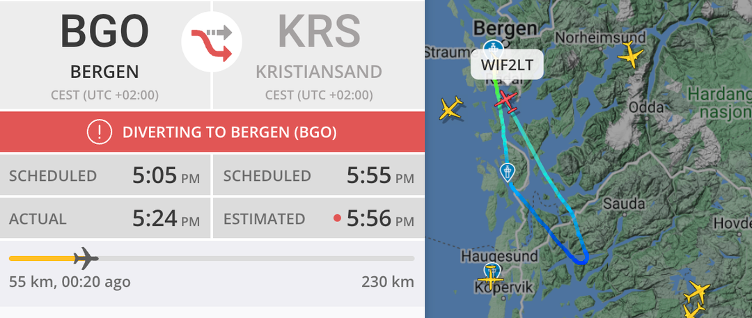 Nødetatene rykket ut til Flesland – fly hadde røykutvikling i kabinen