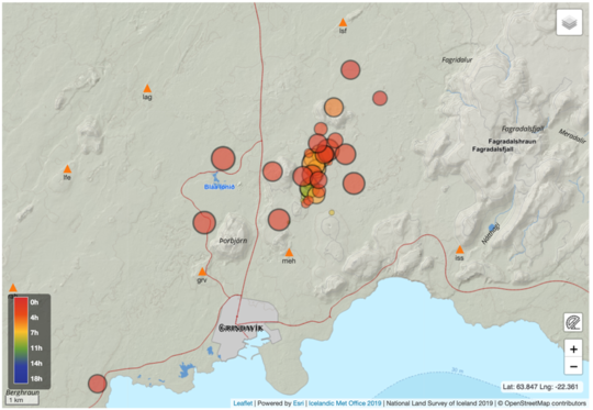 Increased activity: The Meteorological Institute of Iceland published this overview of earthquakes on November 10. 