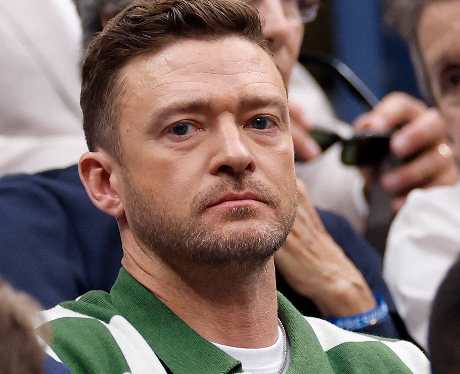 TAOS: Justin Timberlake, here in the stands during a tennis match in New York in September.