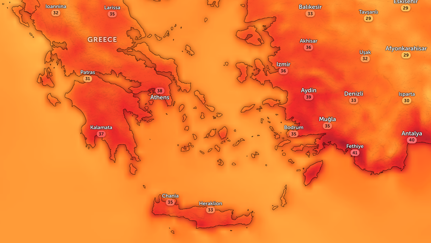 Today “Cléon” hits Greece with full force – 45 degree forecast