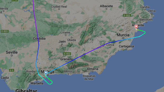 Flight from Oslo to Malaga Diverted to Alicante Due to Strong Winds