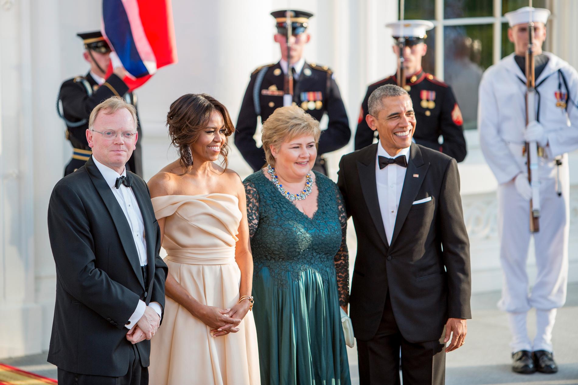 A LONG COLLABORATION: Finnes and Solberg have worked together to get Solberg elected as prime minister.  In 2016, they visited the White House and the Obama couple. 