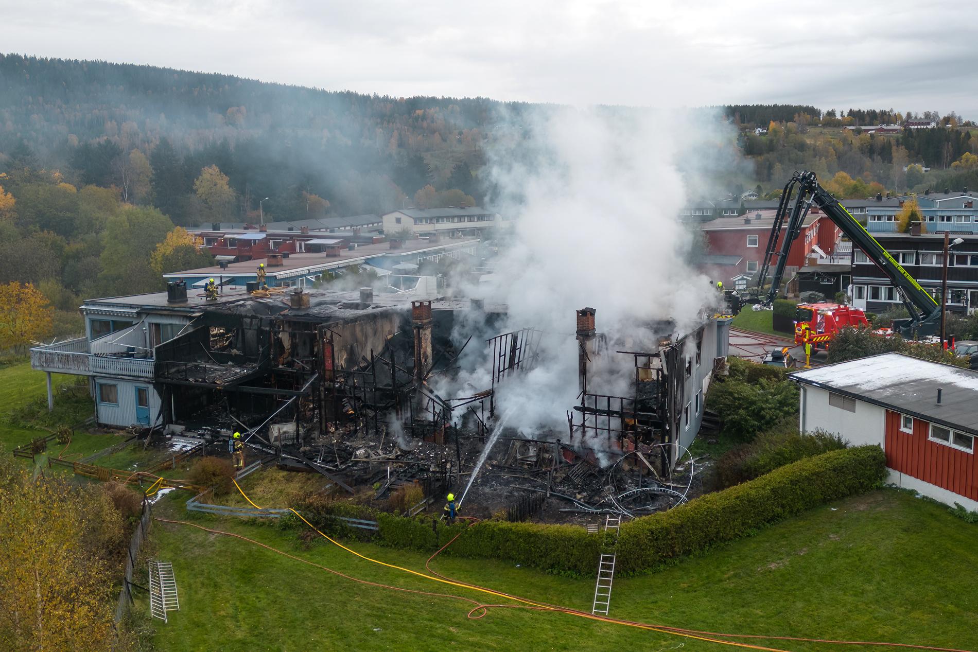 Remains: Little remains after the fire at Slatum Terrace.