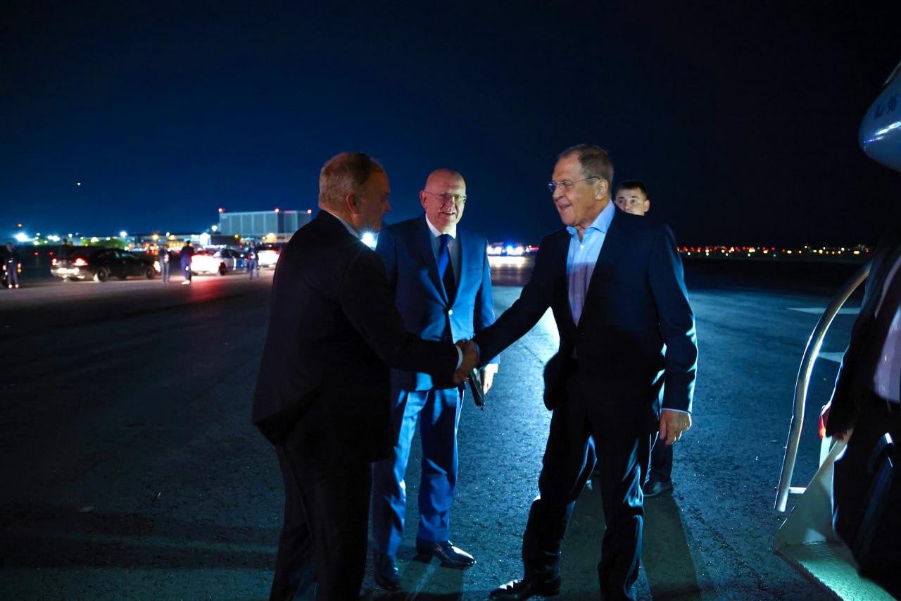 THE COUNTRY: Foreign Minister Sergey Lavrov is received by Russia's UN envoy Vasily Nebenzia. 