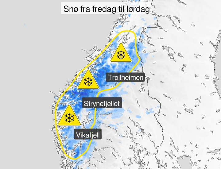 Utvider snøvarsel