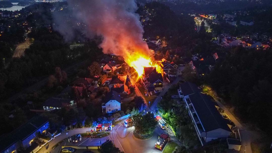 Incendie dans un quartier résidentiel à Holmlia à Oslo