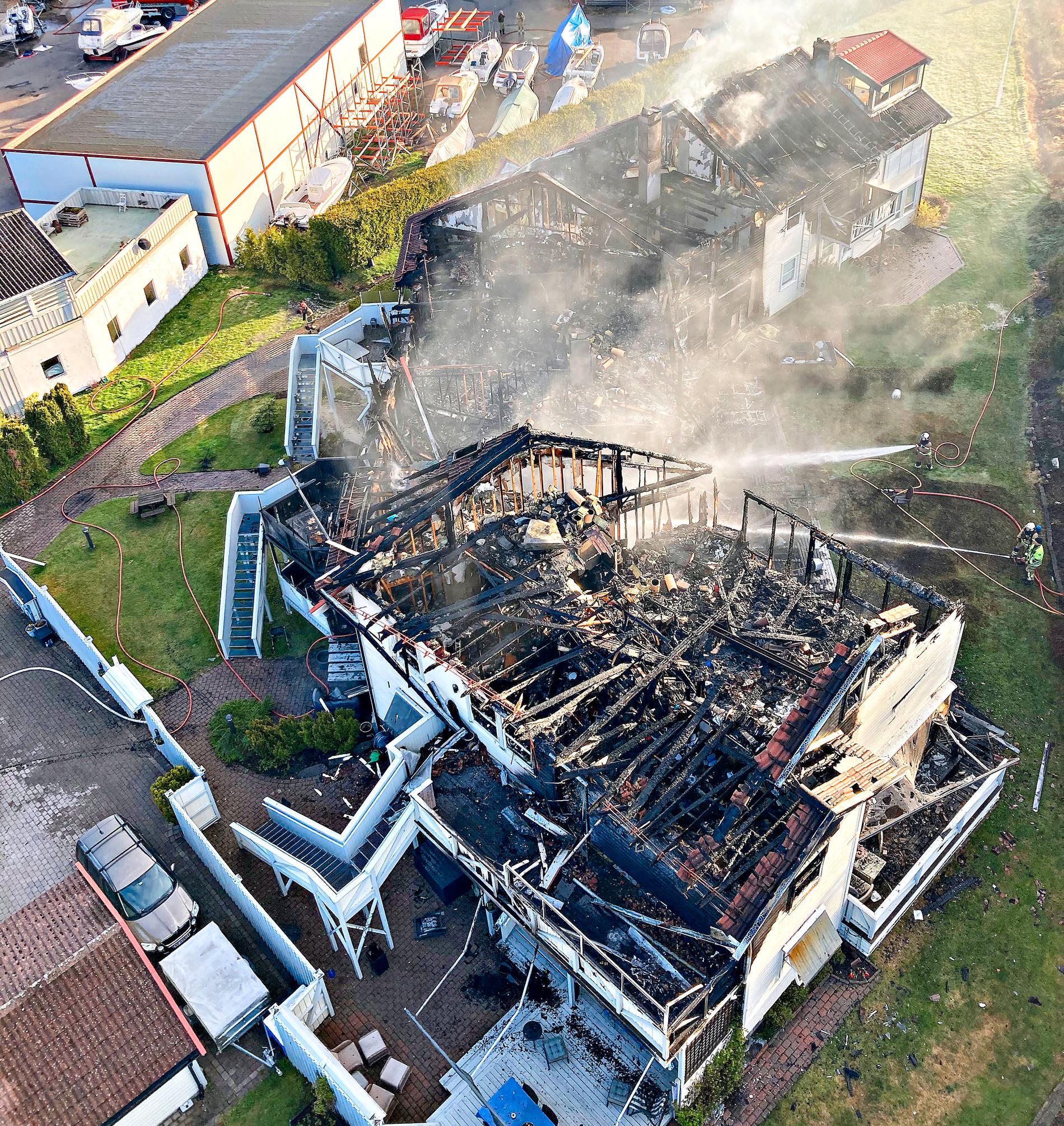 Several apartments were completely damaged after the big fire in Nøtterøy