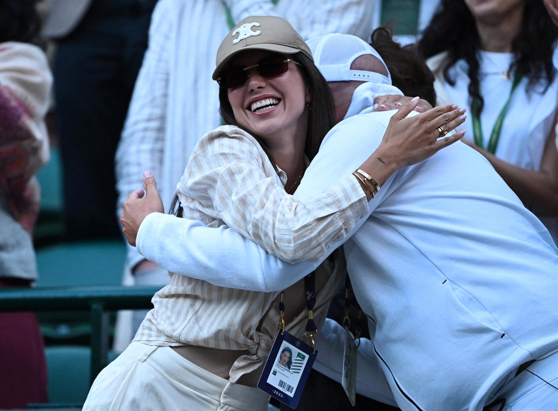 GIUBILEO: Caroline Donzella in tribuna per seguire il suo fidanzato Holger Rune durante il torneo del Grande Slam di Wimbledon a luglio. 