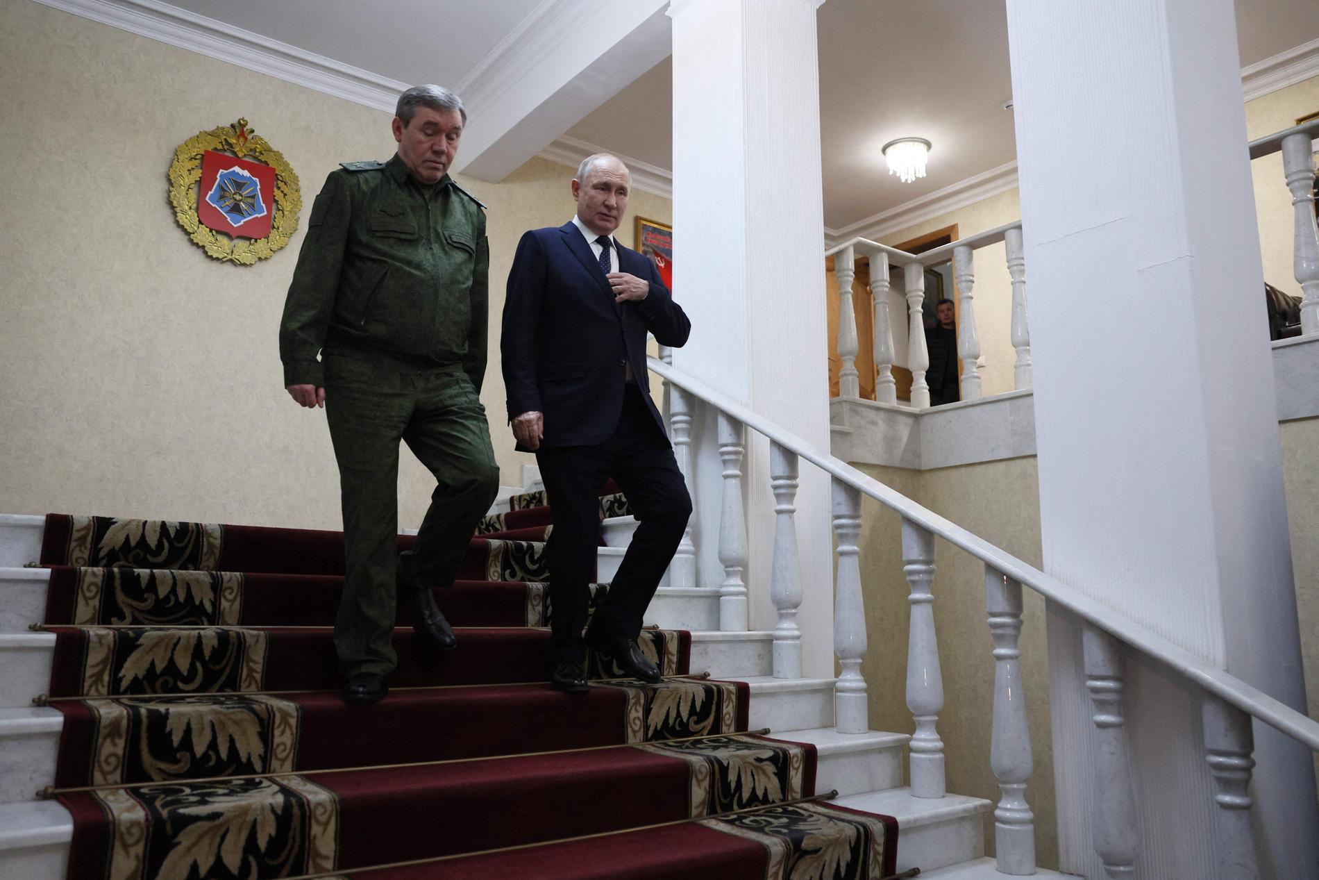 Vladimir Putin visits the military headquarters in Rostov in October 2023. General Gerasimov joins the president.