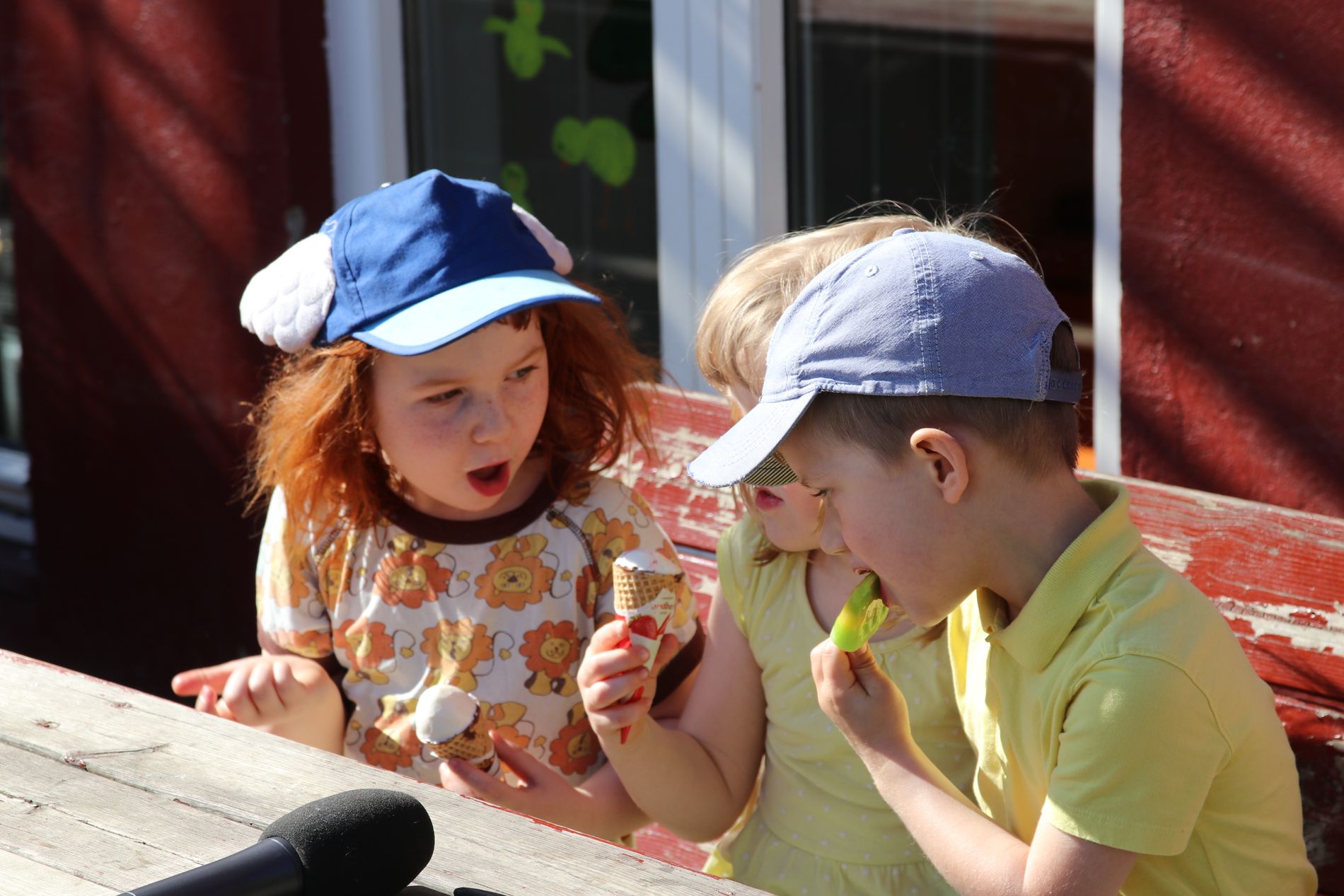 ISGLEDE: Alle barna var enige om at det er godt å spise is på sommeren, selv om også bading er en av de store favorittene. 